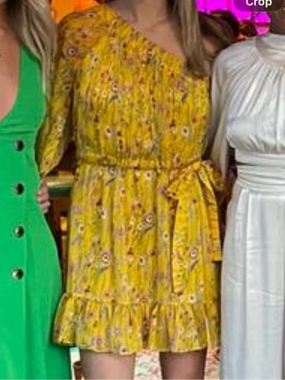 Alexis Yellow Floral One-Shoulder Mini Dress